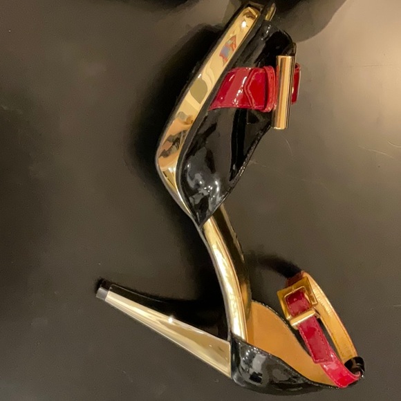 Gianni Bini magnificent shoes size 6 black burgundy and gold - Picture 12 of 12